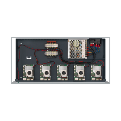 Rack for 5 Raspberry Pi 5 with internal power supply